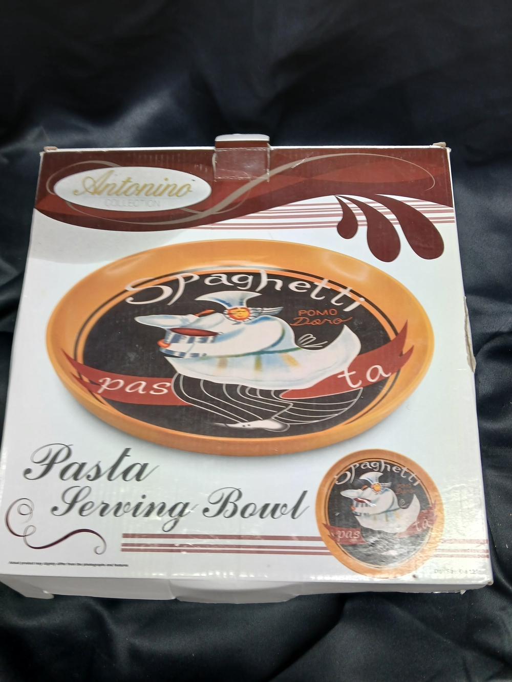 Antonino Pasta Serving Bowl - Orange & Black Graphic